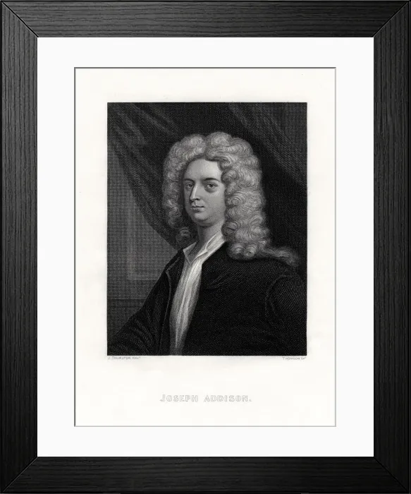 Framed Print : Joseph Addison, English politician and writer, 19th century. Artist: J Thurston Framed Print : Joseph Addison, English politician and writer, 19th century. Artist: J Thurston