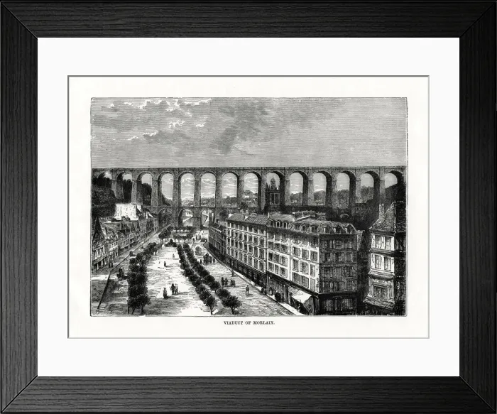 Framed Print : The Viaduct at Morlaix, France, 1879 Framed Print : The Viaduct at Morlaix, France, 1879