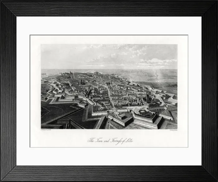 Framed Print : The town and fortress of Lille, France, 1875. Artist: J Lacy Framed Print : The town and fortress of Lille, France, 1875. Artist: J Lacy