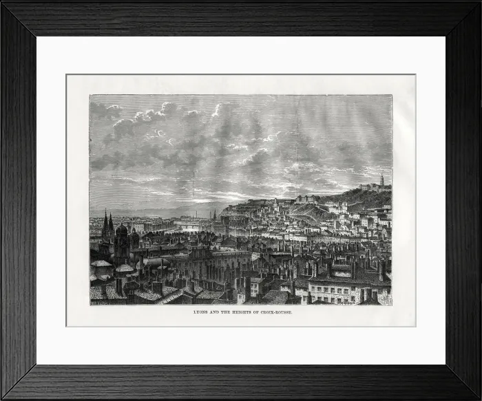 Framed Print : Lyon and the heights of Croix-Rousse, France, 1879. Artist: Hildibrand Framed Print : Lyon and the heights of Croix-Rousse, France, 1879. Artist: Hildibrand