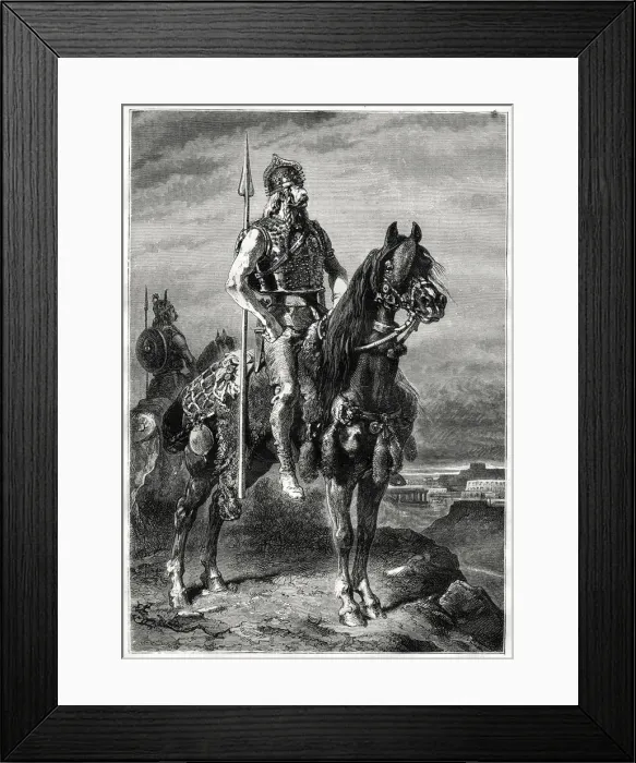 Framed Print : Gallic horseman, 19th century. Artist: Neuville Framed Print : Gallic horseman, 19th century. Artist: Neuville