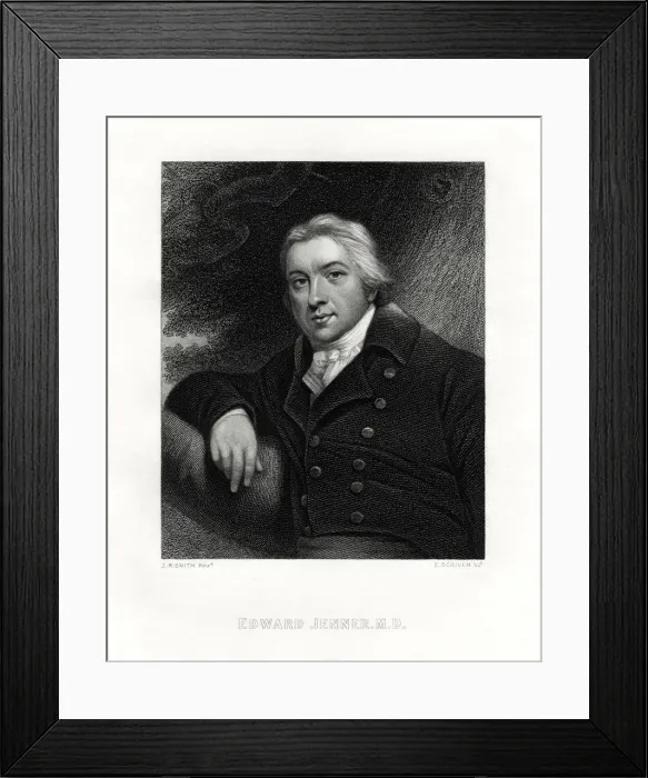 Framed Print : Edward Jenner, English country doctor, 19th century. Artist: E Scriven Framed Print : Edward Jenner, English country doctor, 19th century. Artist: E Scriven