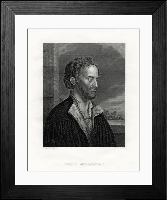 Framed Print : Philipp Melanchthon German theologian and writer of the Protestant Reformation, 19th century. Artist: W Holl Framed Print : Philipp Melanchthon German theologian and writer of the Protestant Reformation, 19th century. Artist: W Holl