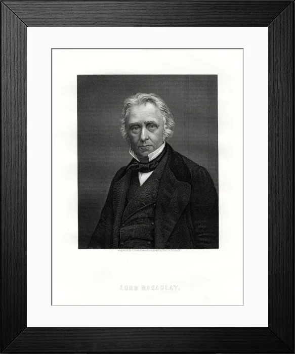 Framed Print : Thomas Macaulay, 1st Baron Macaulay, British poet, historian and politician, 19th century. Artist: C Cook Framed Print : Thomas Macaulay, 1st Baron Macaulay, British poet, historian and politician, 19th century. Artist: C Cook