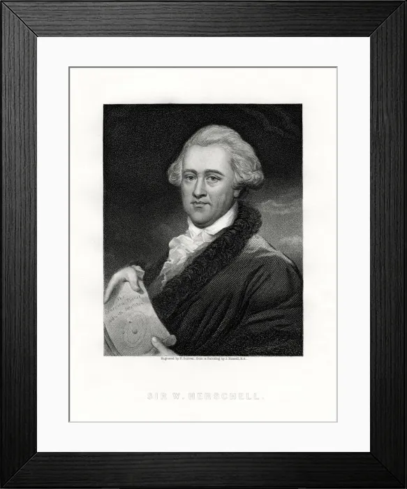 Framed Print : Sir Wilhelm Friedrich Herschel, German-born British astronomer and composer, 19th century. Artist: E Scriven Framed Print : Sir Wilhelm Friedrich Herschel, German-born British astronomer and composer, 19th century. Artist: E Scriven