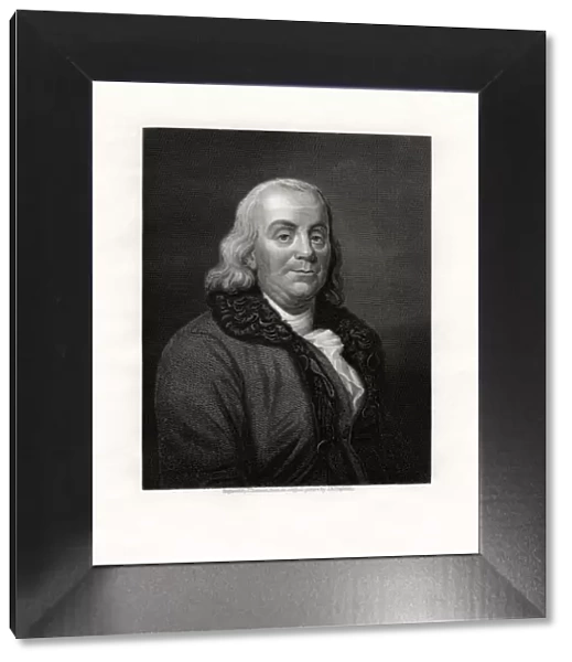 Benjamin Franklin, political figure and statesmen of the United States, 19th century. Artist: J Thomson