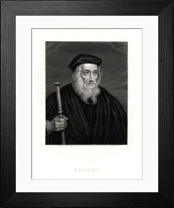 Framed Print : John Wycliffe, English theologian, 19th century. Artist: J Posselwhite Framed Print : John Wycliffe, English theologian, 19th century. Artist: J Posselwhite