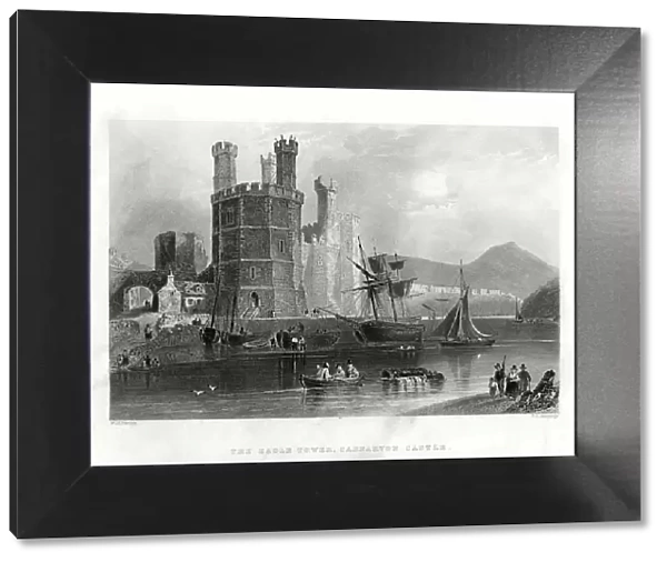 The Eagle Tower, Carnarvon Castle, Caernarfon, North Wales, 1860. Artist: JC Armytage