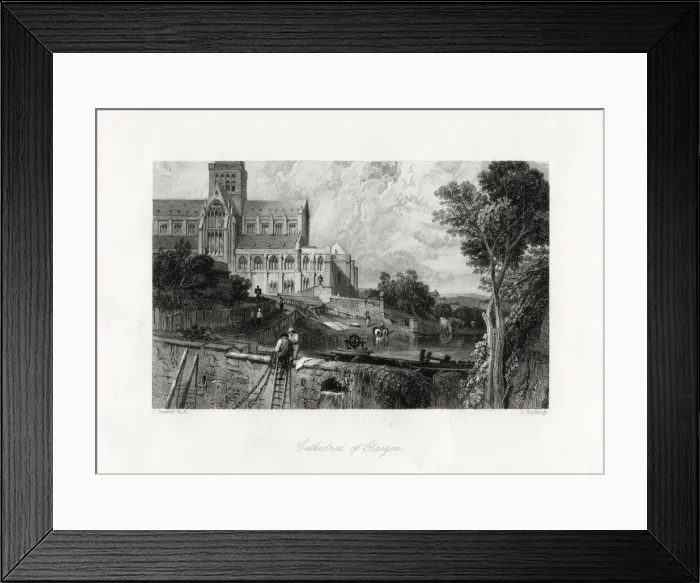 Framed Print : Glasgow Cathedral, Scotland, 19th century. Artist: J Horsburgh Framed Print : Glasgow Cathedral, Scotland, 19th century. Artist: J Horsburgh