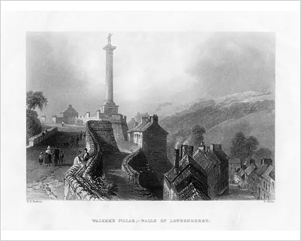 Walkers Pillar, Londonderry, Northern Ireland, 1860. Artist: R Wallis