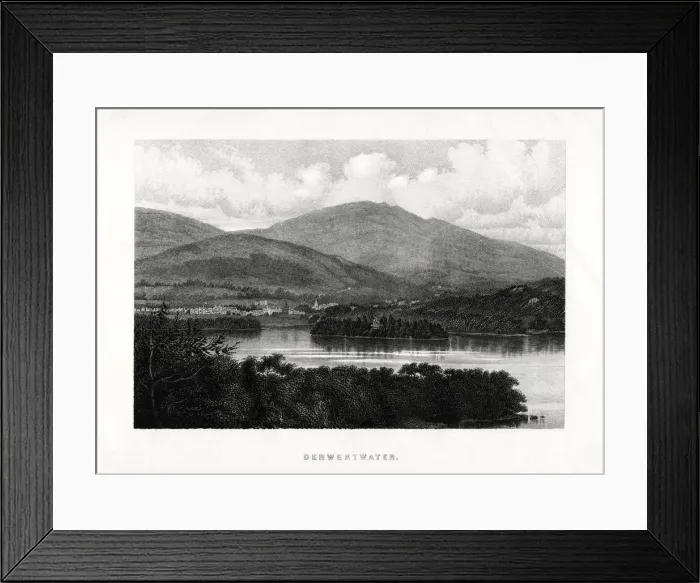 Framed Print : Derwentwater, Lake District, Cumbria, 1896 Framed Print : Derwentwater, Lake District, Cumbria, 1896