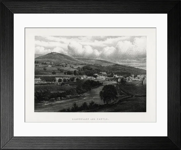 Framed Print : Llangollen and castle, Denbighshire, north Wales, 1896 Framed Print : Llangollen and castle, Denbighshire, north Wales, 1896