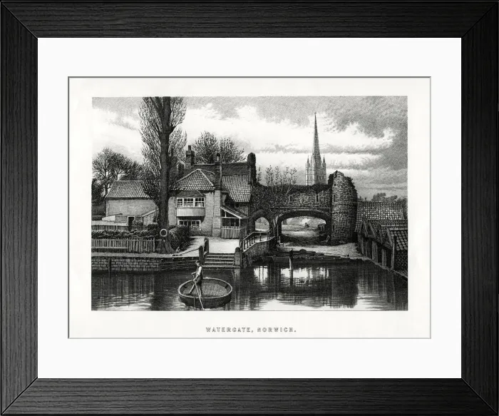 Framed Print : Watergate, Norwich, 1896
