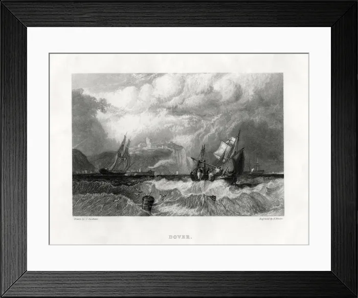 Framed Print : Dover, Kent, 1860. Artist: E Finden Framed Print : Dover, Kent, 1860. Artist: E Finden