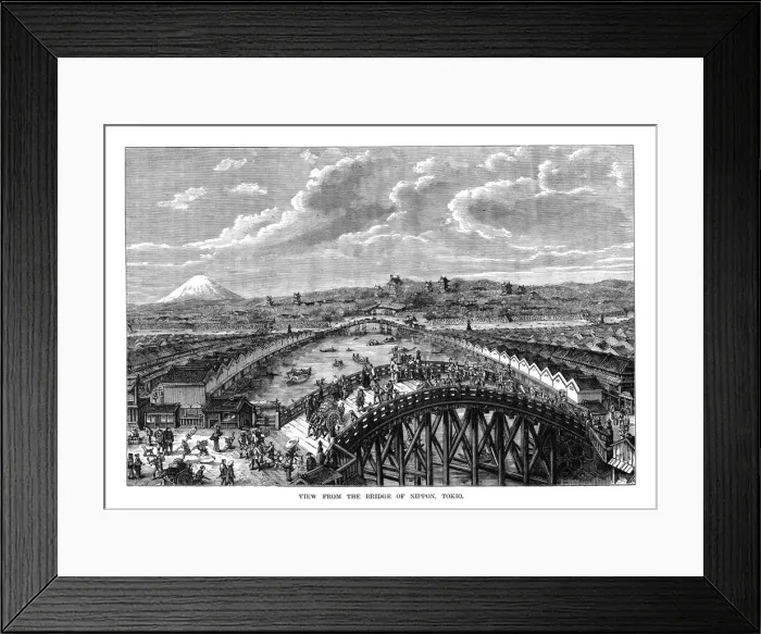 Framed Print : View from the Bridge of Nippon, Tokyo, Japan, 1877 Framed Print : View from the Bridge of Nippon, Tokyo, Japan, 1877