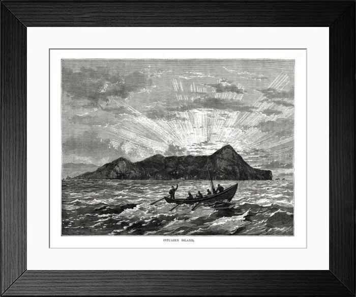 Framed Print : Pitcairn Island, Pacific Ocean, 1877 Framed Print : Pitcairn Island, Pacific Ocean, 1877