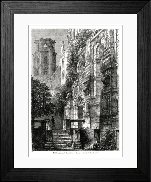 Framed Print : Heidelberg Castle, Germany, 1886. Artist: Francois Stroobant Framed Print : Heidelberg Castle, Germany, 1886. Artist: Francois Stroobant