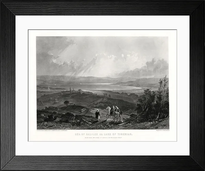 Framed Print : Sea of Galilee or Lake of Tiberias, 1887. Artist: W Richardson Framed Print : Sea of Galilee or Lake of Tiberias, 1887. Artist: W Richardson