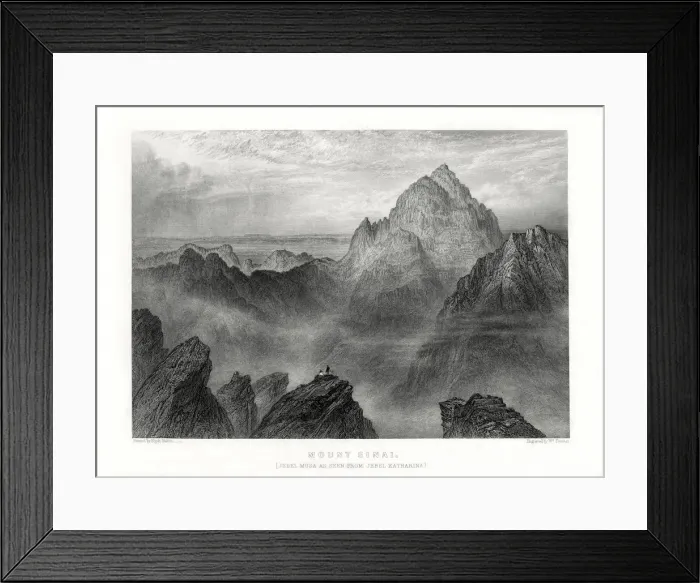 Framed Print : Mount Sinai: Jebel Musa as seen from Jebel Katharina, 1887. Artist: W Forrest Framed Print : Mount Sinai: Jebel Musa as seen from Jebel Katharina, 1887. Artist: W Forrest