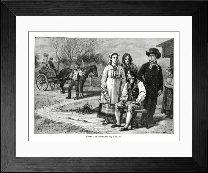 Framed Print : Types and costumes in Finland, 1879. Artist: C Laplante Framed Print : Types and costumes in Finland, 1879. Artist: C Laplante