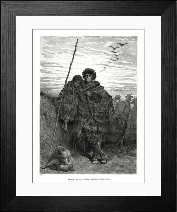 Framed Print : Shepherd of Alava, Spain, 1886 Framed Print : Shepherd of Alava, Spain, 1886