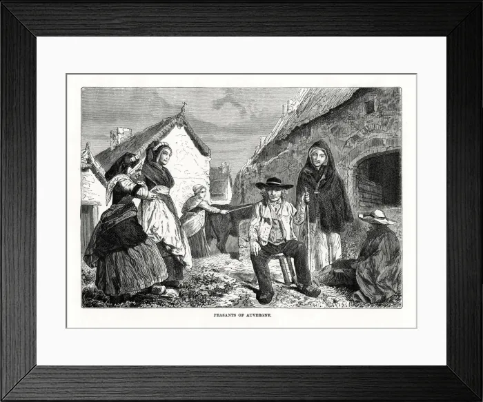 Framed Print : Peasants of Auvergne, France, 19th century Framed Print : Peasants of Auvergne, France, 19th century