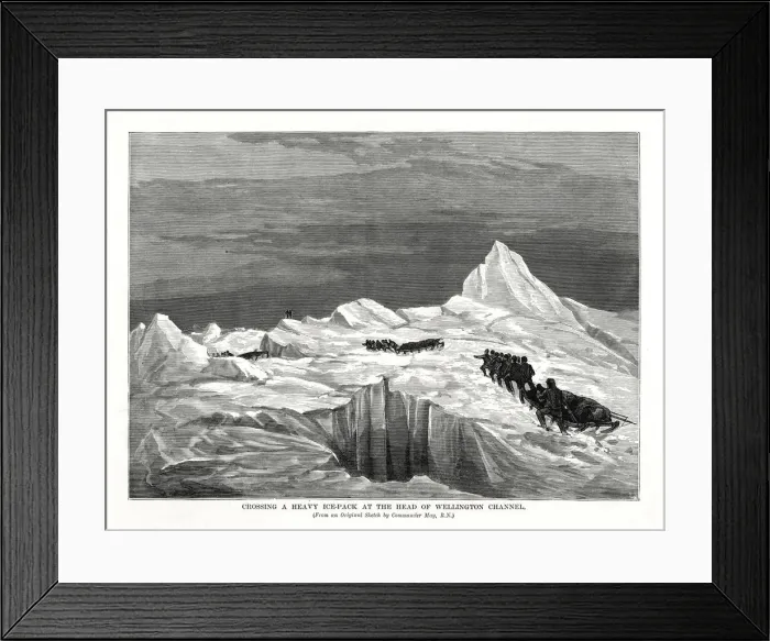 Framed Print : Crossing a Heavy Ice-Pack at the Head of Wellington Channel, 1877 Framed Print : Crossing a Heavy Ice-Pack at the Head of Wellington Channel, 1877