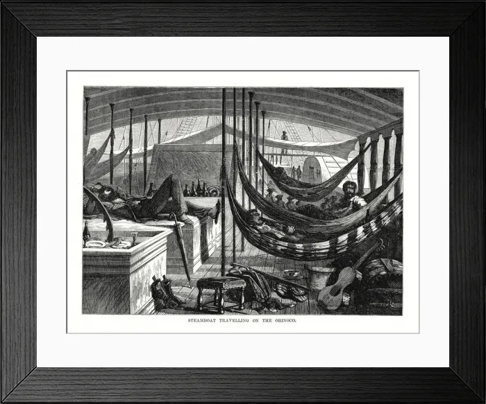 Framed Print : Steamboat travelling on the Orinoco, South America, 1877 Framed Print : Steamboat travelling on the Orinoco, South America, 1877