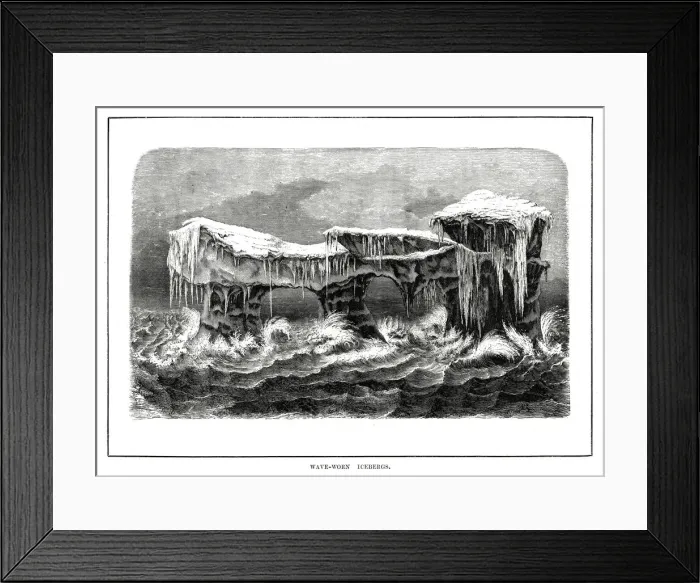 Framed Print : Wave-worn icebergs, 1877 Framed Print : Wave-worn icebergs, 1877