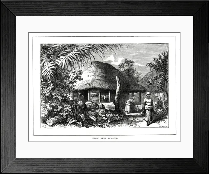 Framed Print : Negro Huts, Jamaica, 19th century Framed Print : Negro Huts, Jamaica, 19th century