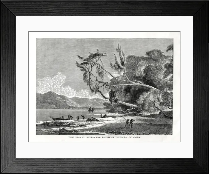 Framed Print : St Nicolas Bay, Brunswick Peninsula, Patagonia, 19th century Framed Print : St Nicolas Bay, Brunswick Peninsula, Patagonia, 19th century