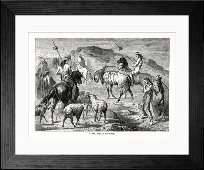 Framed Print : A Patagonian Funeral, 1877 Framed Print : A Patagonian Funeral, 1877