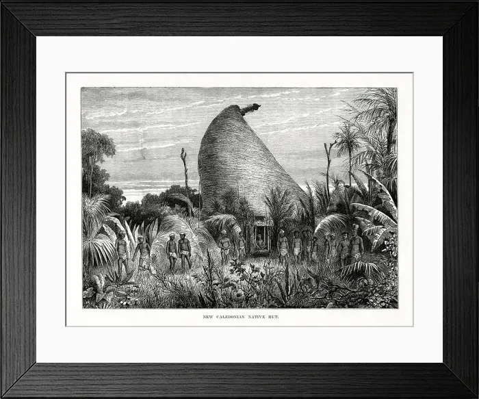 Framed Print : New Caledonian Native Hut, southwest Pacific, 1877 Framed Print : New Caledonian Native Hut, southwest Pacific, 1877