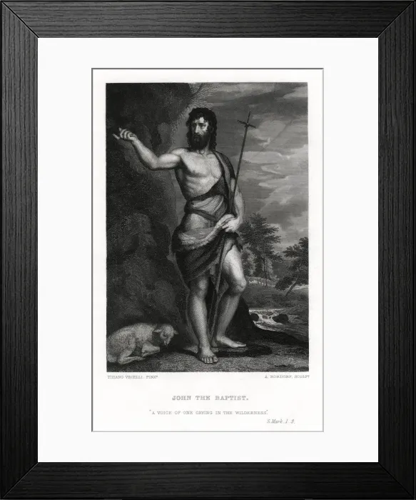 Framed Print : John the Baptist, 19th century. Artist: A Rordorf Framed Print : John the Baptist, 19th century. Artist: A Rordorf