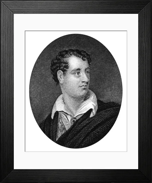 Framed Print : George Gordon Byron, Anglo-Scottish poet and leading figure in Romanticism, (1877) Framed Print : George Gordon Byron, Anglo-Scottish poet and leading figure in Romanticism, (1877)