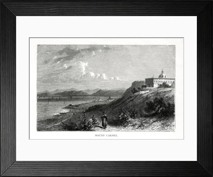 Framed Print : Mount Carmel, Israel, 19th century. Artist: J Quartley Framed Print : Mount Carmel, Israel, 19th century. Artist: J Quartley