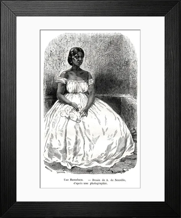 Framed Print : Une Mamaluca, Brazil, 19th century. Artist: A de Neuville Framed Print : Une Mamaluca, Brazil, 19th century. Artist: A de Neuville