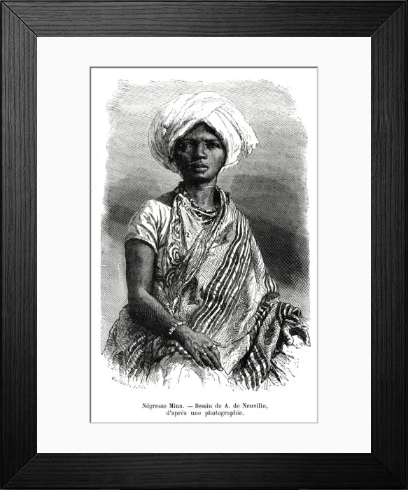 Framed Print : Negresse Mina, Brazil, 19th century. Artist: A de Neuville Framed Print : Negresse Mina, Brazil, 19th century. Artist: A de Neuville