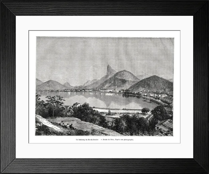 Framed Print : A suburb of Rio de Janeiro, Brazil, 19th century. Artist: Edouard Riou Framed Print : A suburb of Rio de Janeiro, Brazil, 19th century. Artist: Edouard Riou