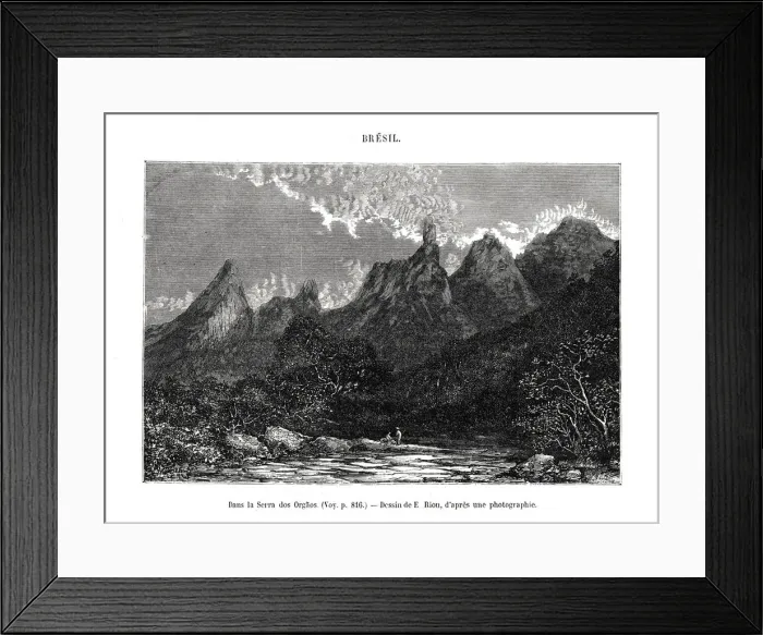 Framed Print : Serra dos Orgaos, Brazil, 19th century. Artist: Edouard Riou Framed Print : Serra dos Orgaos, Brazil, 19th century. Artist: Edouard Riou