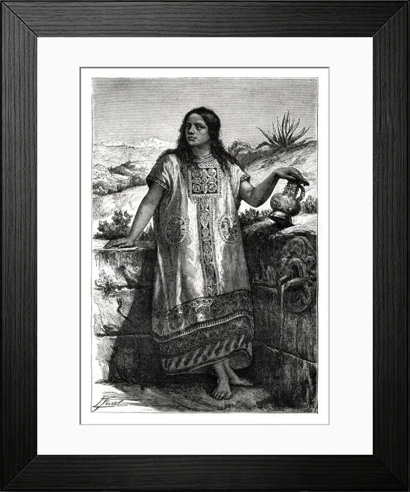 Framed Print : Toltec girl, Mexico, 19th century Framed Print : Toltec girl, Mexico, 19th century