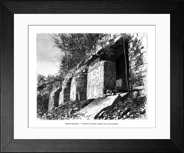 Framed Print : Toltec ruins, Mexico, 19th century. Artist: Taylor Framed Print : Toltec ruins, Mexico, 19th century. Artist: Taylor