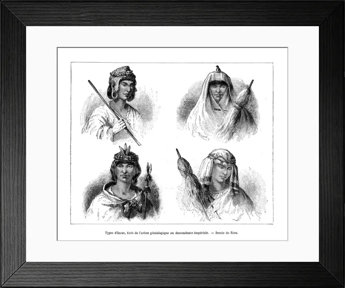Framed Print : Inca types, Peru, 19th century. Artist: Edouard Riou Framed Print : Inca types, Peru, 19th century. Artist: Edouard Riou