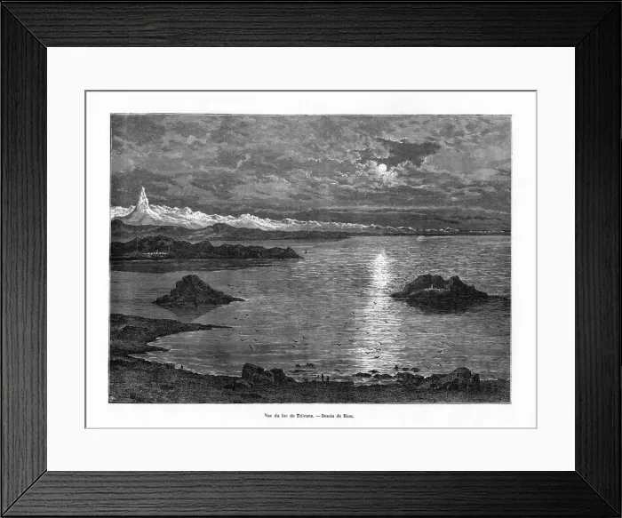 Framed Print : Lake Titicaca, South America, 19th century. Artist: Edouard Riou Framed Print : Lake Titicaca, South America, 19th century. Artist: Edouard Riou