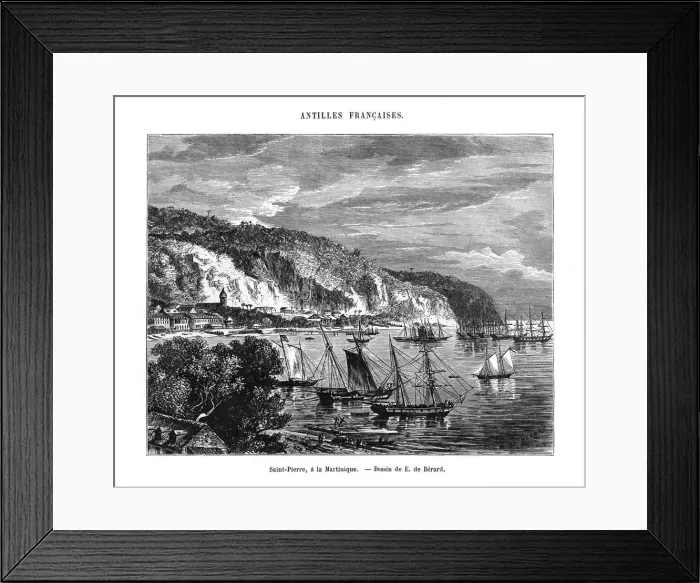 Framed Print : Saint Pierre, Martinique, 19th century. Artist: E de Berard Framed Print : Saint Pierre, Martinique, 19th century. Artist: E de Berard