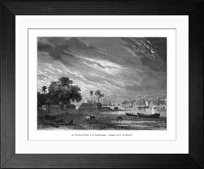 Framed Print : La Pointe-a-Pitre, Guadeloupe, 19th century. Artist: E de Berard Framed Print : La Pointe-a-Pitre, Guadeloupe, 19th century. Artist: E de Berard