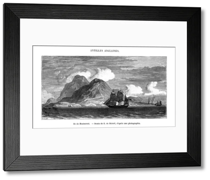 Framed Print : The island of Montserrat in the Caribbean Sea, 19th century. Artist: E de Berard Framed Print : The island of Montserrat in the Caribbean Sea, 19th century. Artist: E de Berard