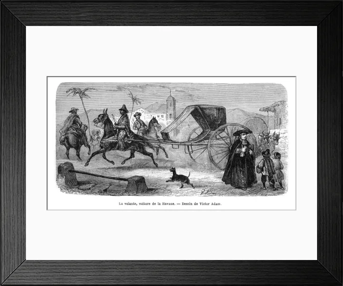 Framed Print : Carriage, Havana, Cuba, 1859. Artist: Victor Adam Framed Print : Carriage, Havana, Cuba, 1859. Artist: Victor Adam