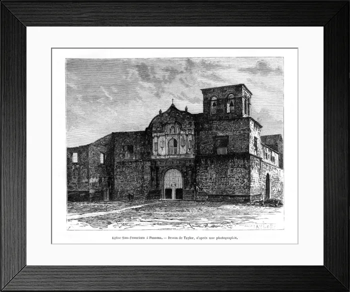 Framed Print : Church of San Francisco, Panama, Central America, 19th century. Artist: Taylor Framed Print : Church of San Francisco, Panama, Central America, 19th century. Artist: Taylor