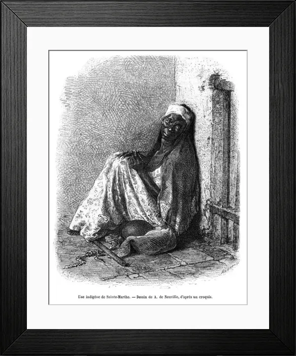 Framed Print : A woman of Santa Marta, Colombia, 19th century. Artist: A de Neuville Framed Print : A woman of Santa Marta, Colombia, 19th century. Artist: A de Neuville